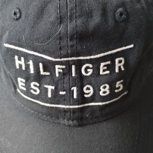 Tommy Hilfiger Hat Baseball Cap Blue White Spell Out Adjustable Strap Cotton - Picture 4 of 13